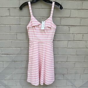NWT Francesca’s Jun&Ivy Pink and White Striped Dress Size XXS 100% Cotton